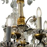 French Bronze and Crystal Maison Bagues style chandelier chandelier
