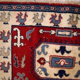 Vintage caucasian kazak handmade carpet 122cm x 185cm 1970s, 1c521