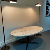 Two vintage brass lampposts