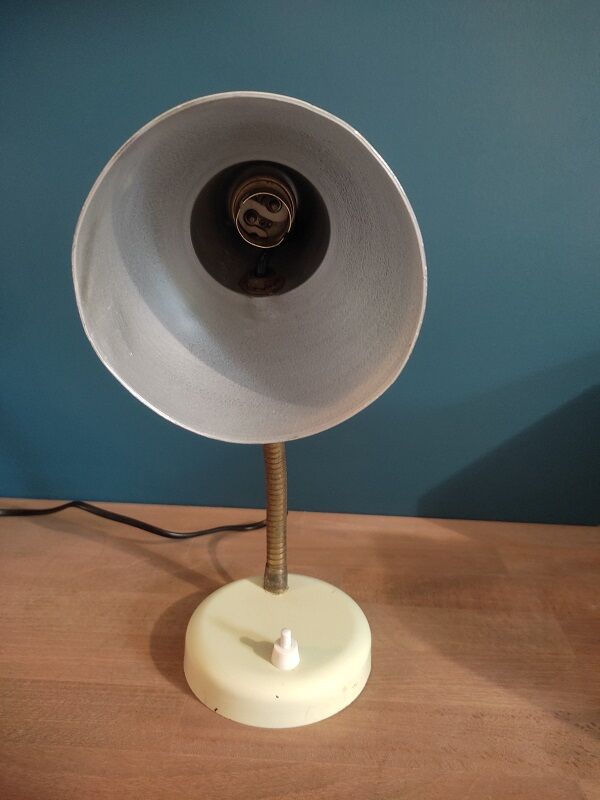 Bedside lamp desk metal brass patinated cream dp 0222f058