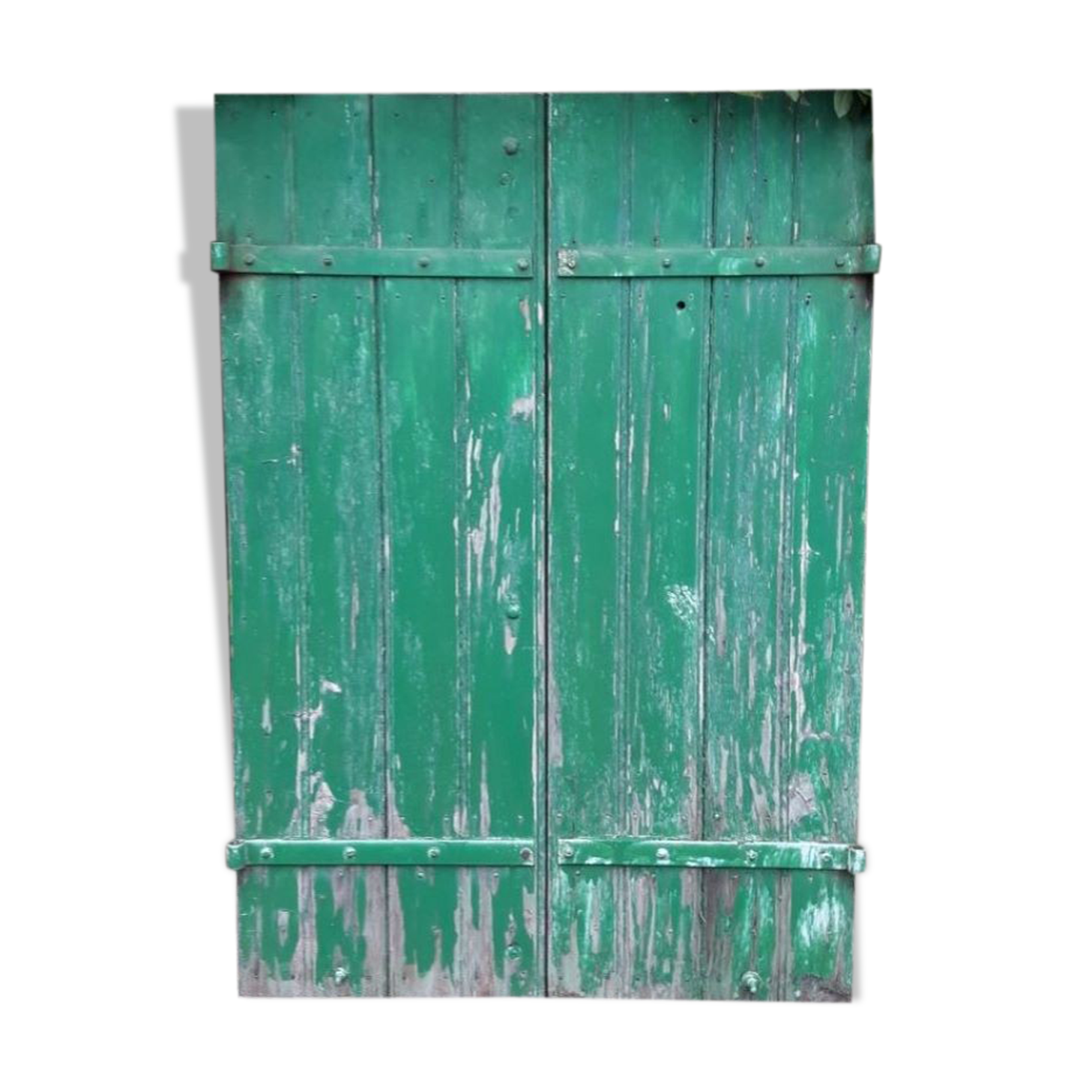 Pair of shutters H125xL87cm old painted fir
