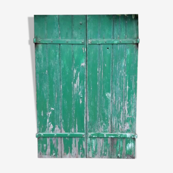 Pair of shutters H125xL87cm old painted fir