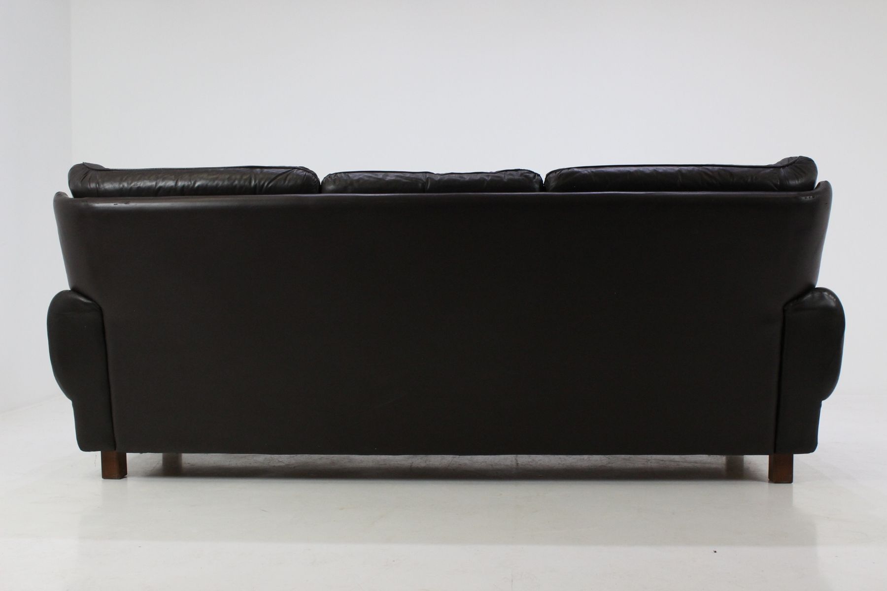 Republic Czech 1970 s leather brown sofa