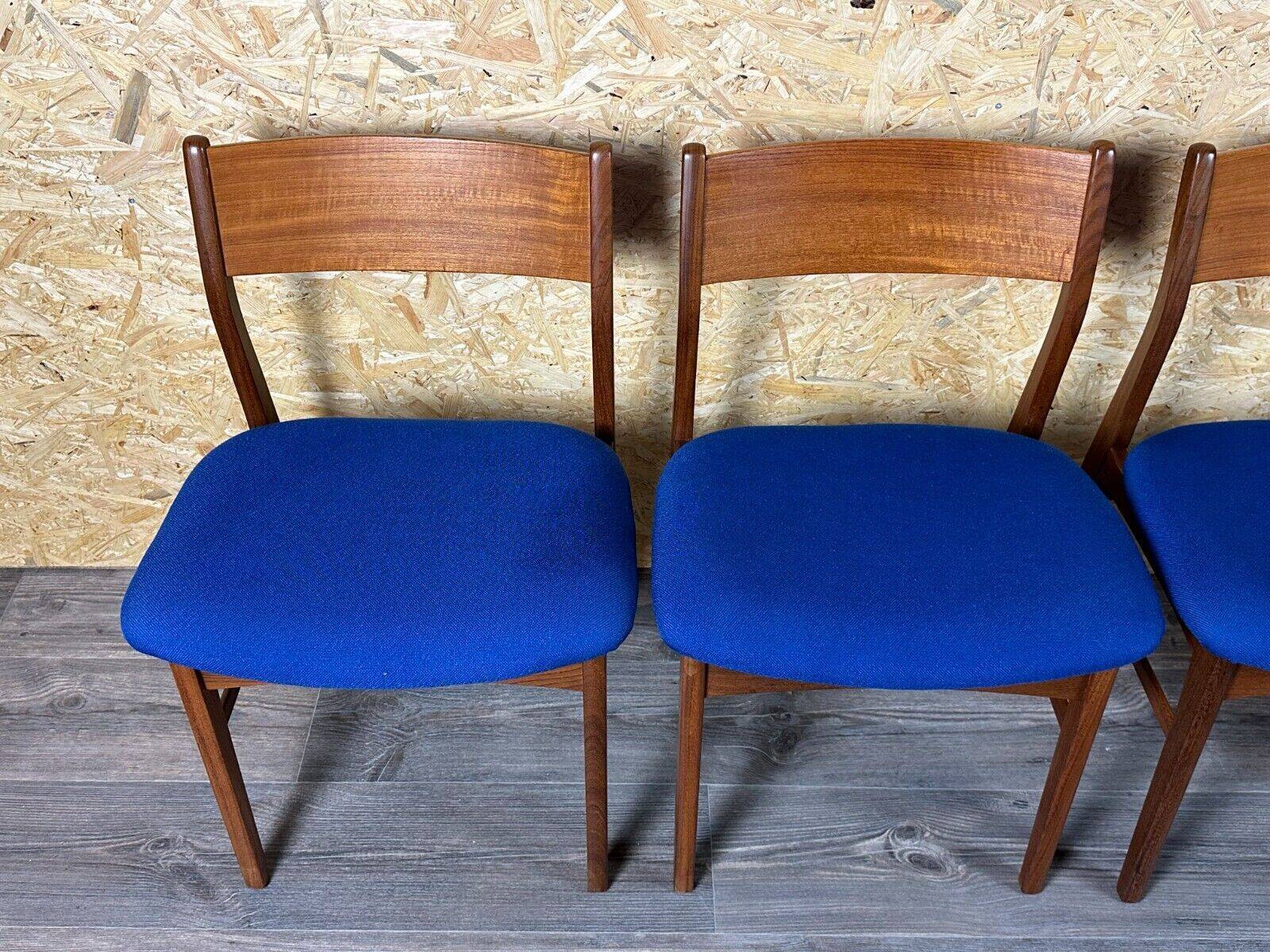 4x 60s 70s Teak Chair Dining Chair Danish Modern Design Denmark
