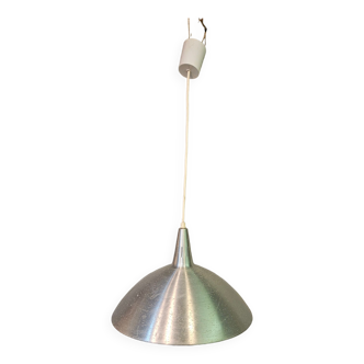 Luminaire en aluminium brossé chapeau de sorcière 1980