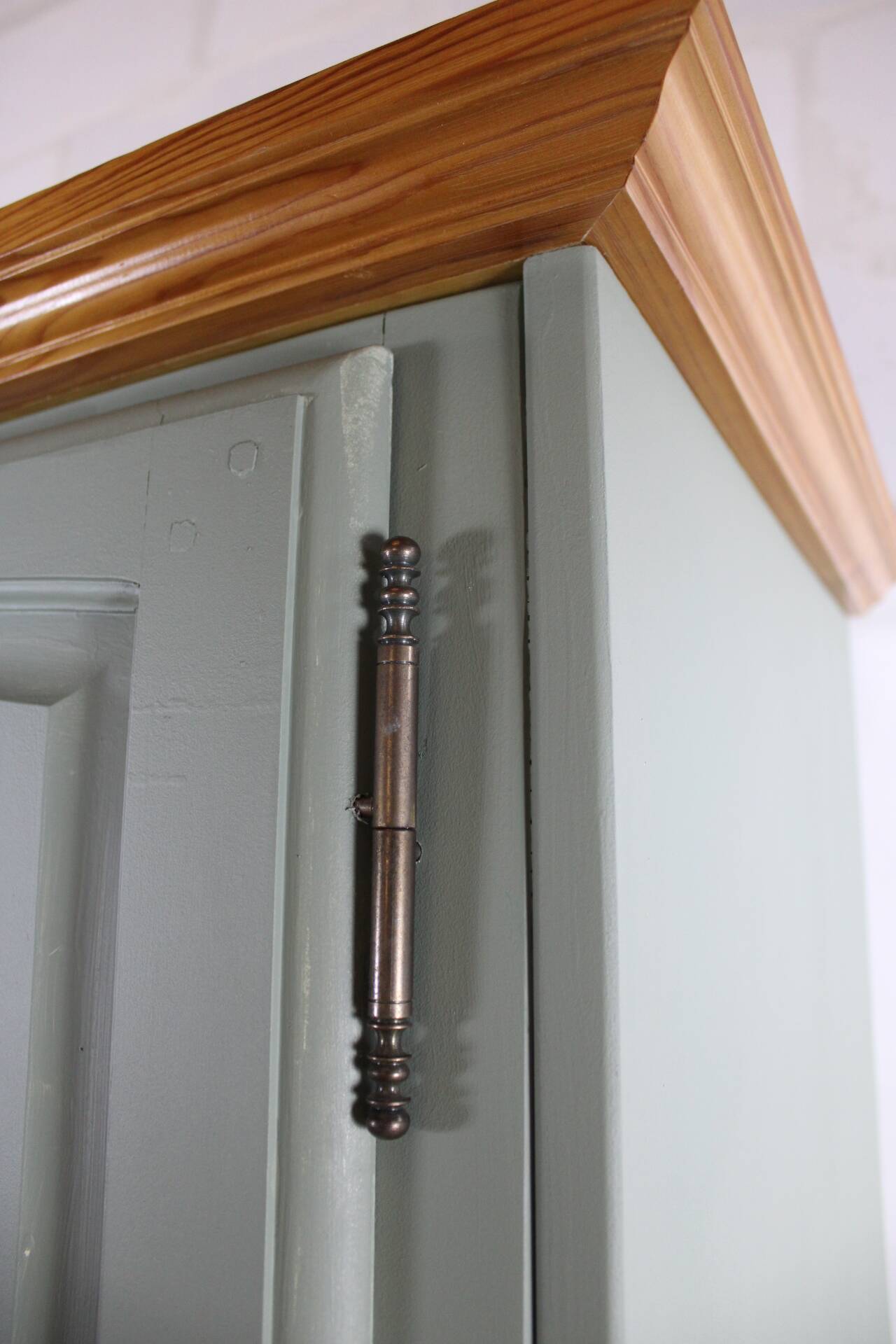 Vintage Gautier wardrobe refurbished in 60s style – sage green