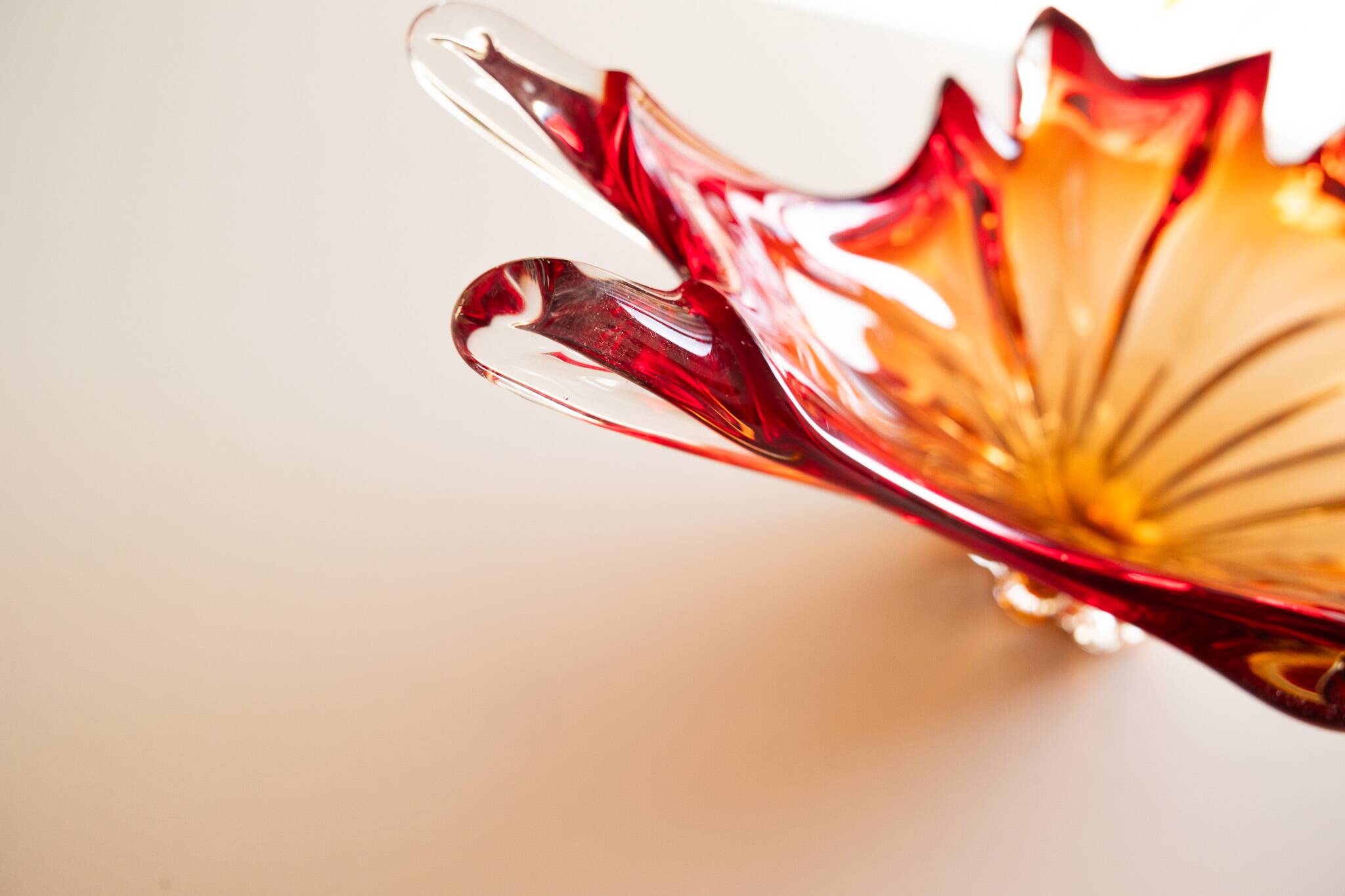 Red Murano glass bowl