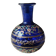 Cobalt blue ball vase/Hand painted floral motifs & raised gold edging