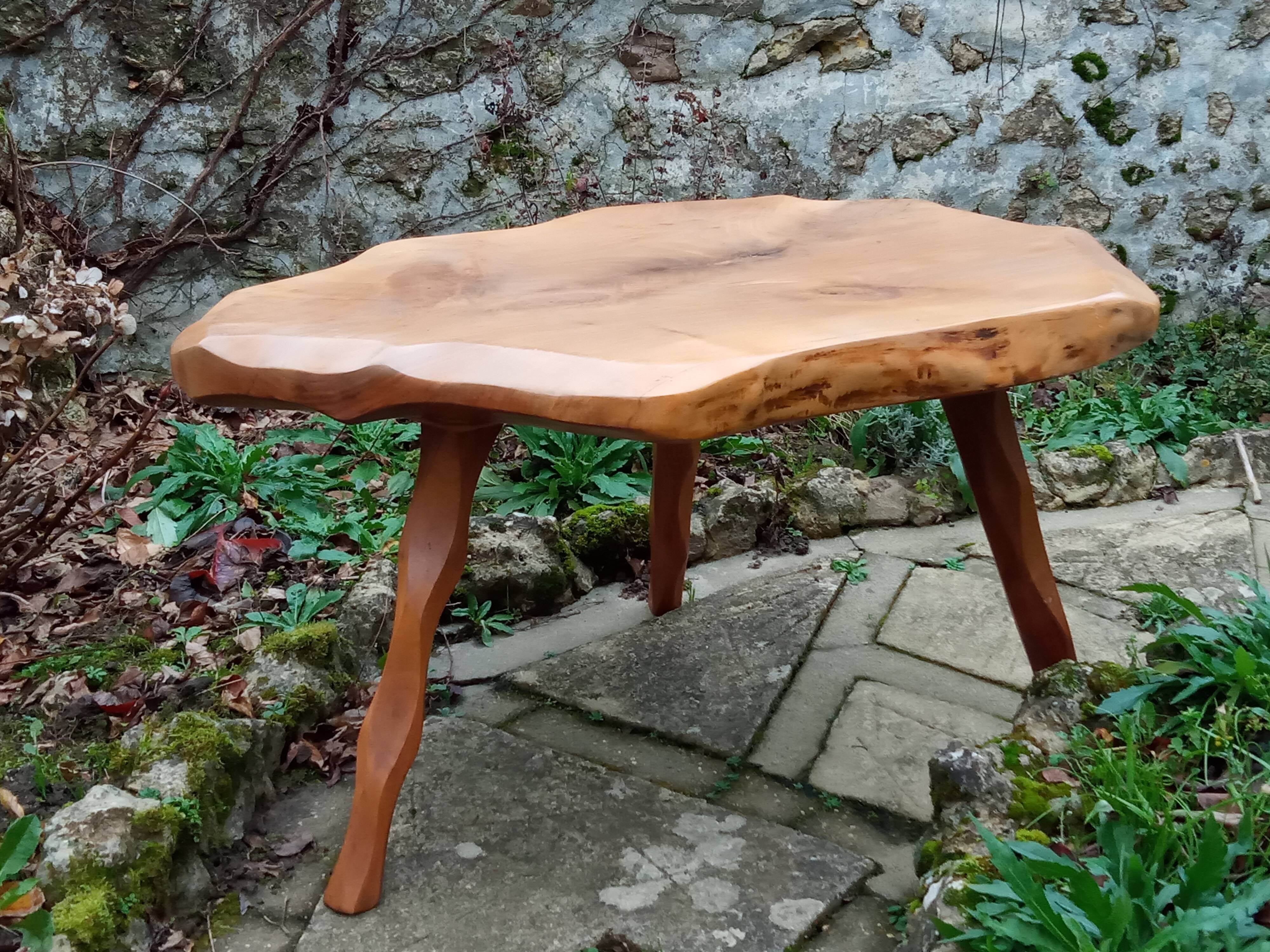 Brutalist olive coffee table 60s