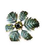 Palm leaf chandelier in painted sheet metal, 1970s