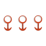Set of Three Space Age Plastic Orange Wall Hooks by KM Austria, 1960s
