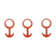 Set of Three Space Age Plastic Orange Wall Hooks by KM Austria, 1960s