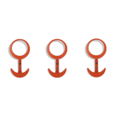 Set of Three Space Age Plastic Orange Wall Hooks by KM Austria, 1960s