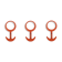 Set of Three Space Age Plastic Orange Wall Hooks by KM Austria, 1960s