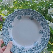 Set of 4 antique ironstone plates from Saint-Amand, "Jane" model.