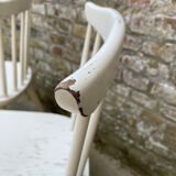 Series of 4 vintage solid wood chairs Scandinavian style