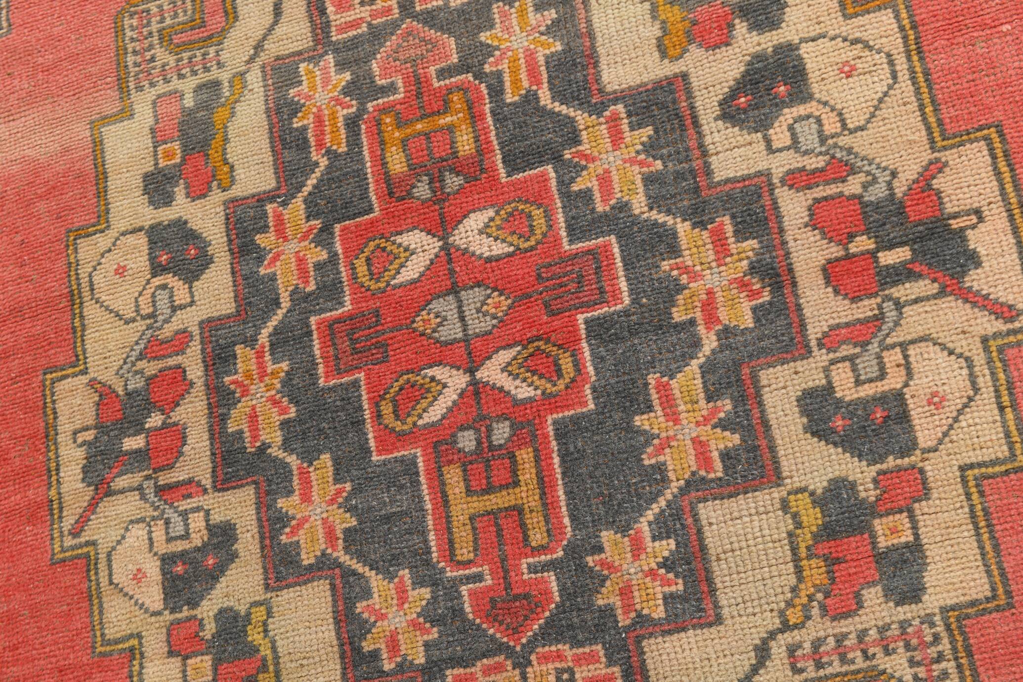 4x7 Navy Blue & Red Vintage Persian Rug, 136x224Cm