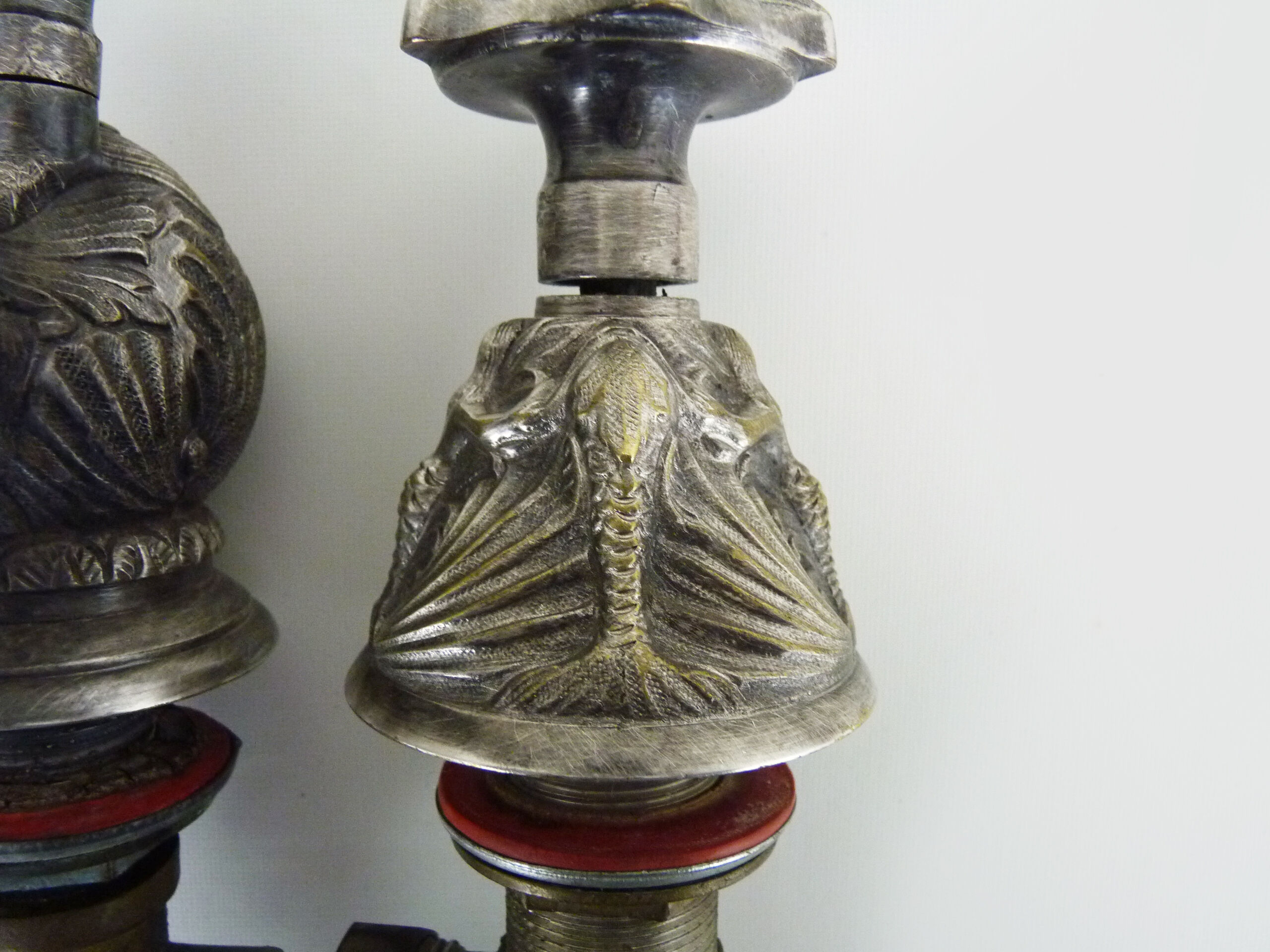 Old bathtub faucet, silver bronze kitchen with dolphin head and mermaid