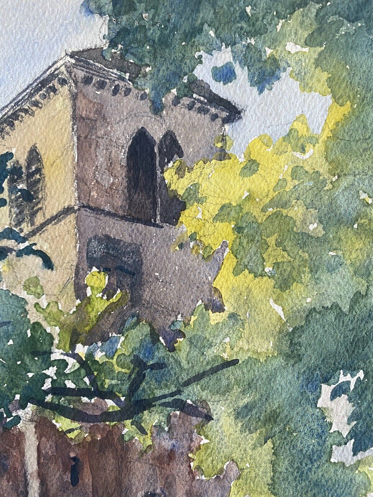 Painting "church of gevrey chambertin" (21) jean-francois devaliere (1926-2021)