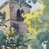 Tableau « église de gevrey chambertin » (21) jean-francois devaliere (1926-2021)