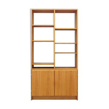 Bibliothèque en frêne, design danois, années 1970, production : Danemark