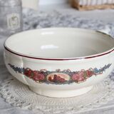 Vintage Sarreguemines earthenware salad bowl - Obernai decor