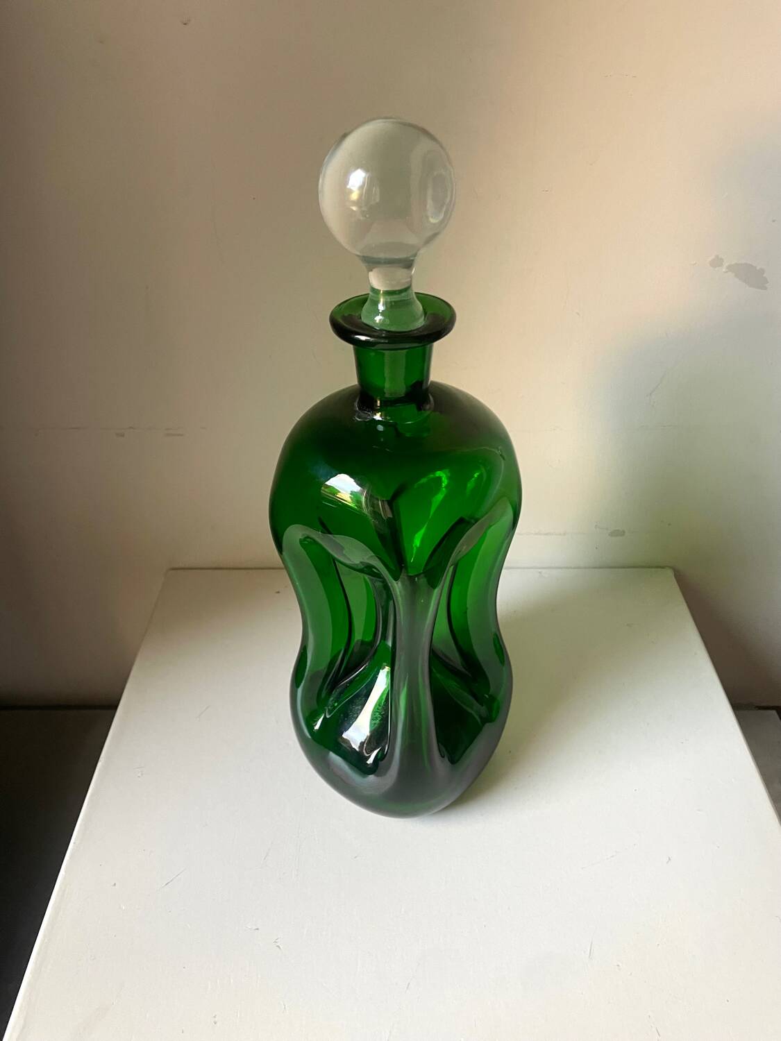 Holmegaard green decanter vintage  danish by jacob e bang