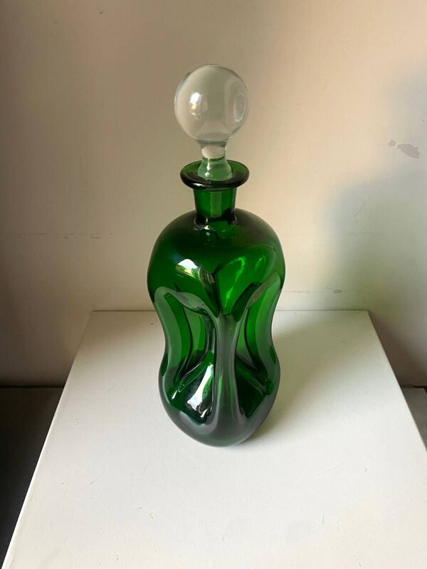 Holmegaard green decanter vintage danois par jacob e bang
