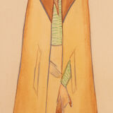 Art déco fashion illustration, gouache on paper, 93 x 52 cm