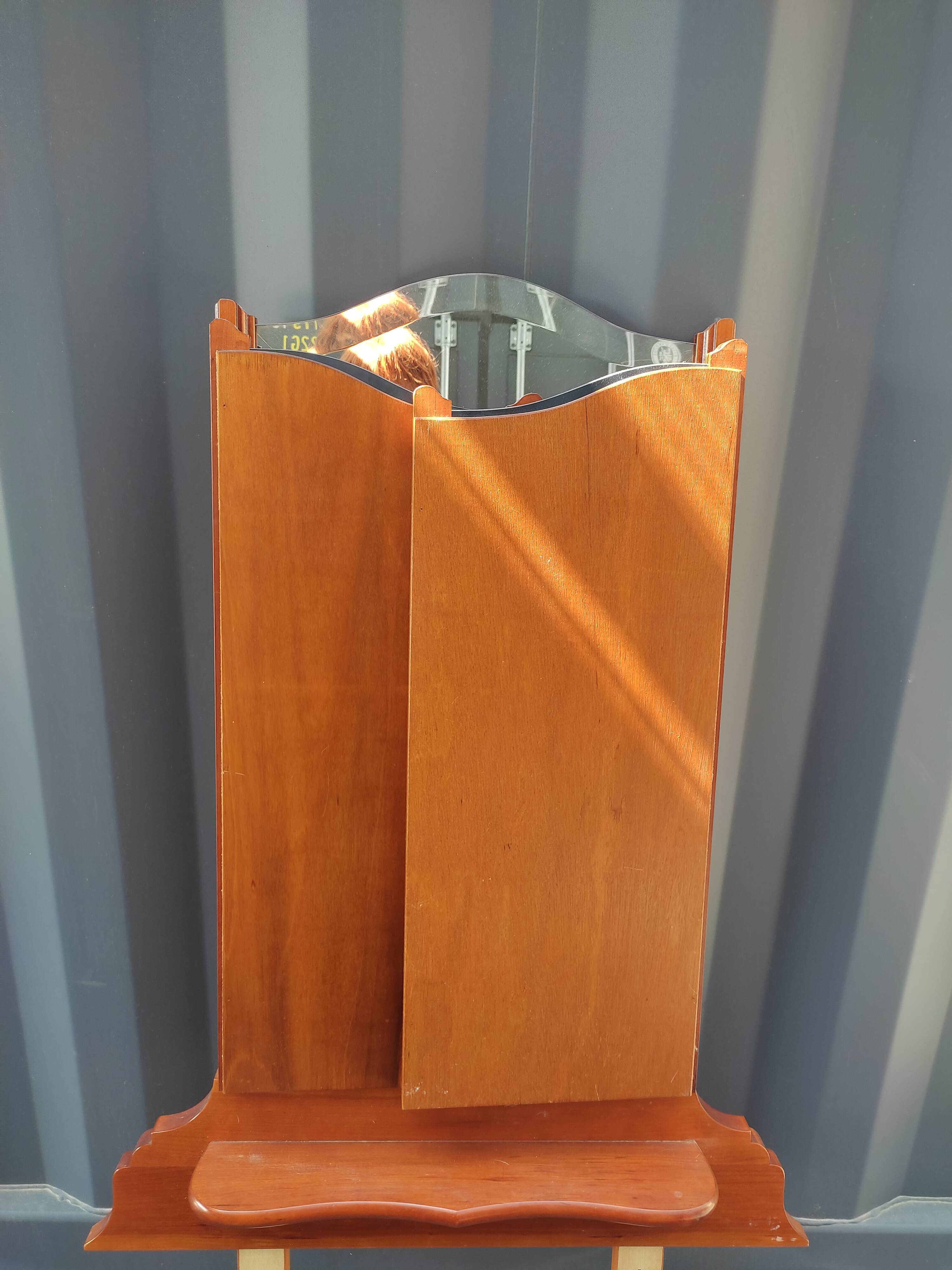 Wooden triptych mirror