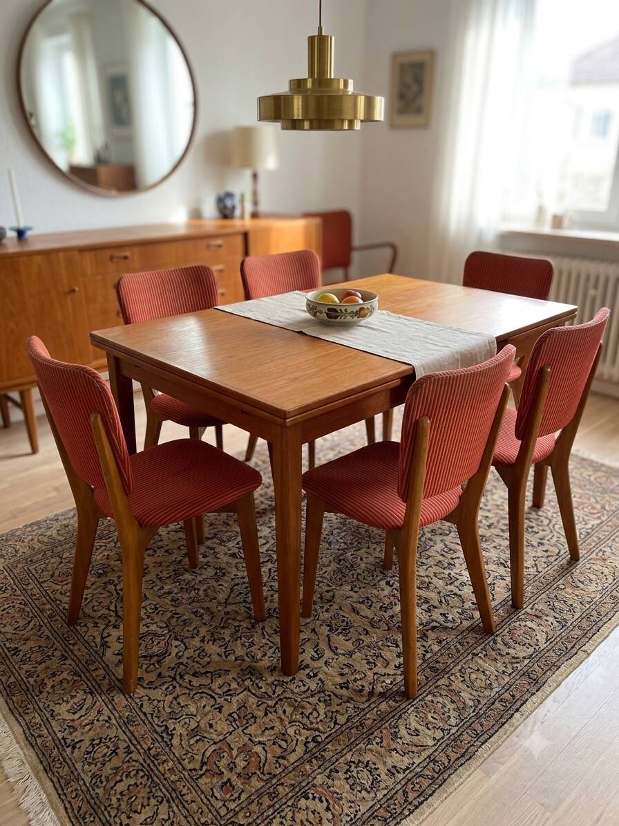 6 vintage oak chairs from the 1960s