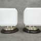 Pair of Art Deco Nickel Wall Lights with Milky Glass, 1930s