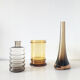 Set of vintage smoked glass vases