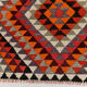 3x9 geometric kilim runner rug, 86x278cm