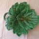 Set of 3 dishes in the shape of a ceramic leaf 1960