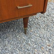Vintage walnut varnished chest of drawers with 4 drawers from the 1960s.