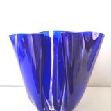 Blue handkerchief vase in plexiglass 70s
