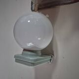 paire d'applique vintage en verre opaline support bleu neuve