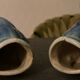2 vases en barbotine poisson