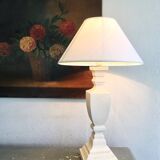 Lampe balustre, câble tissu neuf 2 M, abat-jour coton