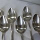6 vintage silver plated soup spoons with hallmarks