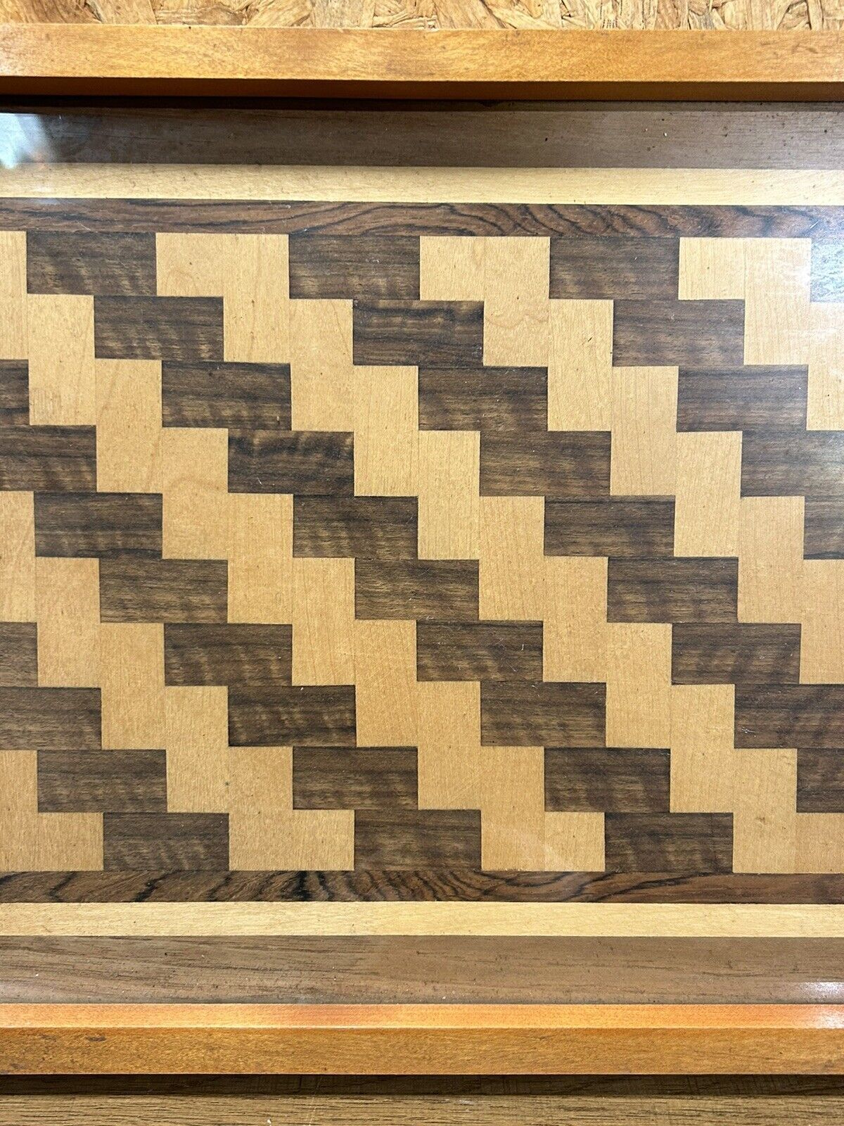Wooden tray art deco marquetry