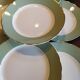 12 flat plates Villeroy & Boch Mettlach celadon green and vintage gold 1960s