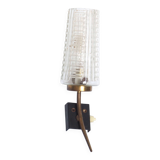 Glass and brass wall light