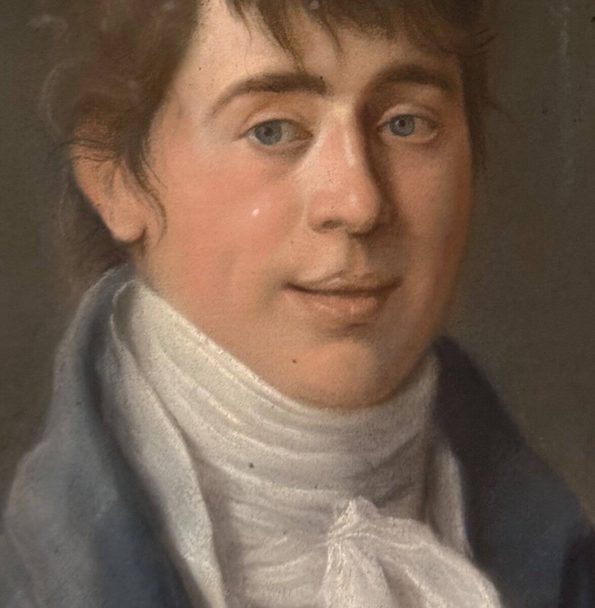 Male portrait, pastel in its frame, circa 1800