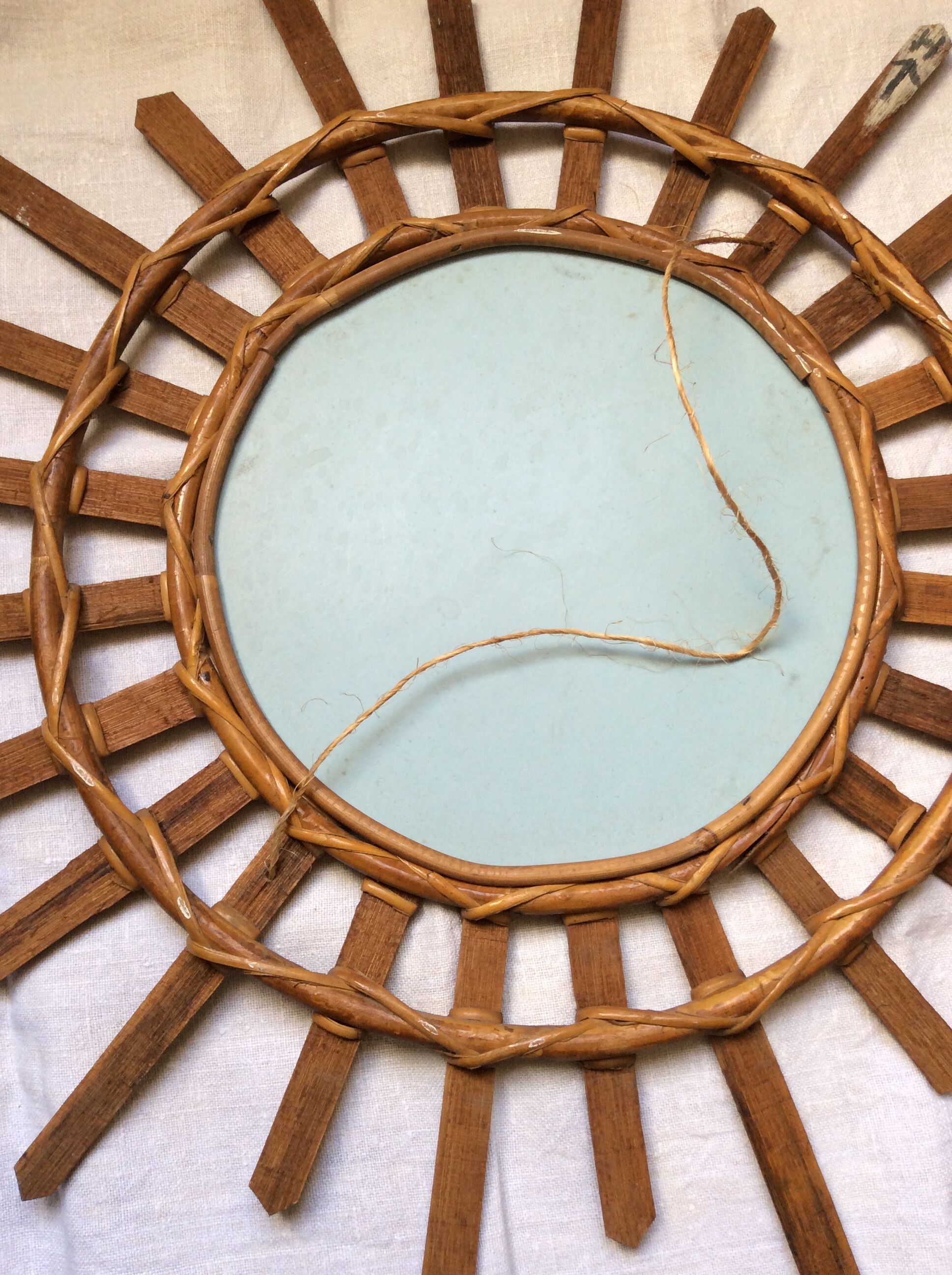 Mirror rattan sun 58 cm years 60