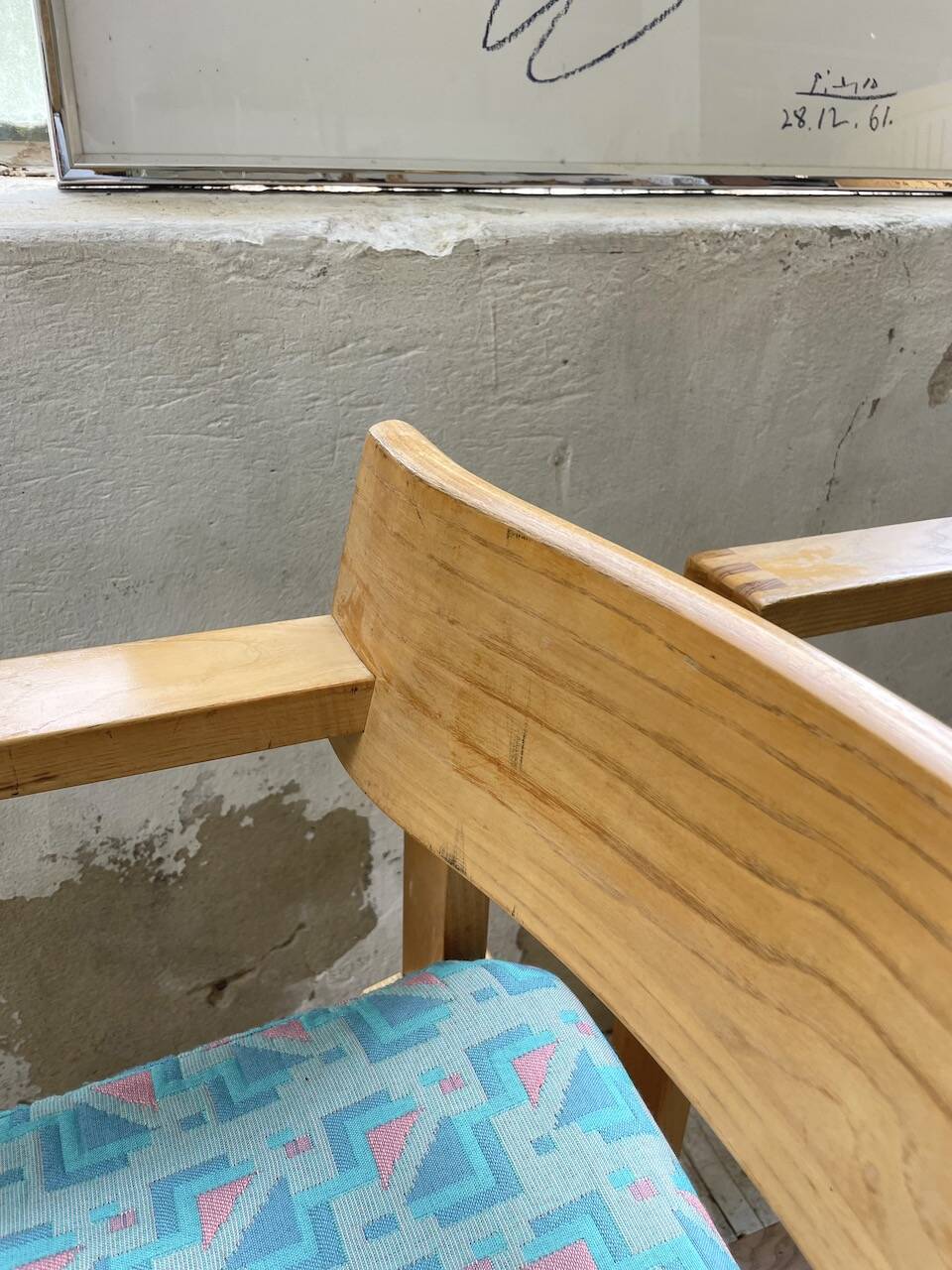 Set of 6 oak chairs with armrests Ate Van Apeldoorn