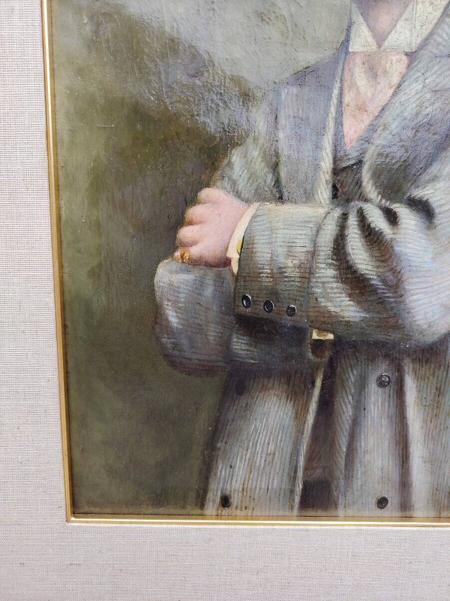 Oil painting on canvas by Pietro Mascagni, composer from the early 1900s.