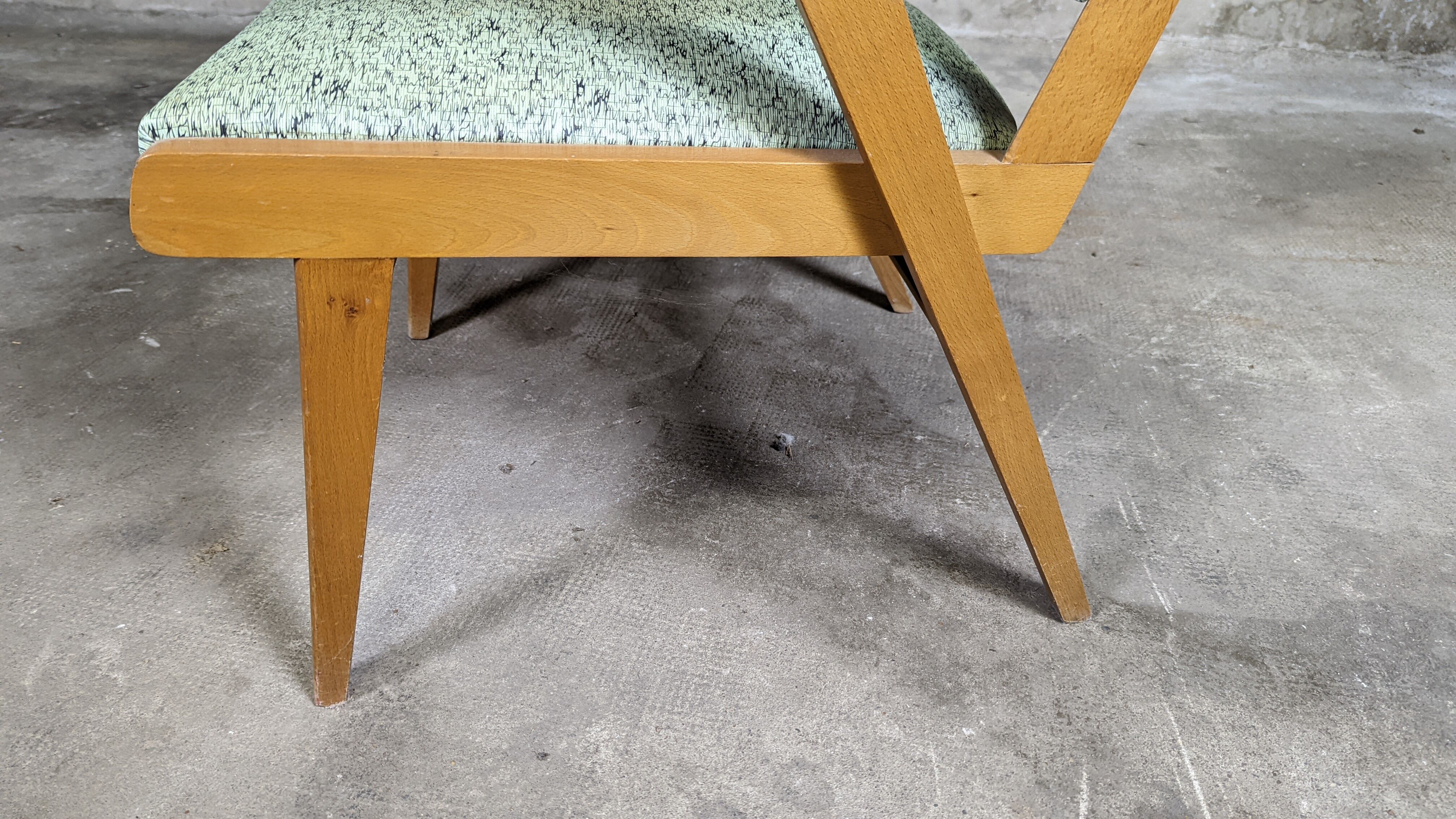 Scandinavian compass foot armchair