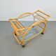 Vintage Trolley in Rattan, Bentwood and Leather, Italy, 1970s
